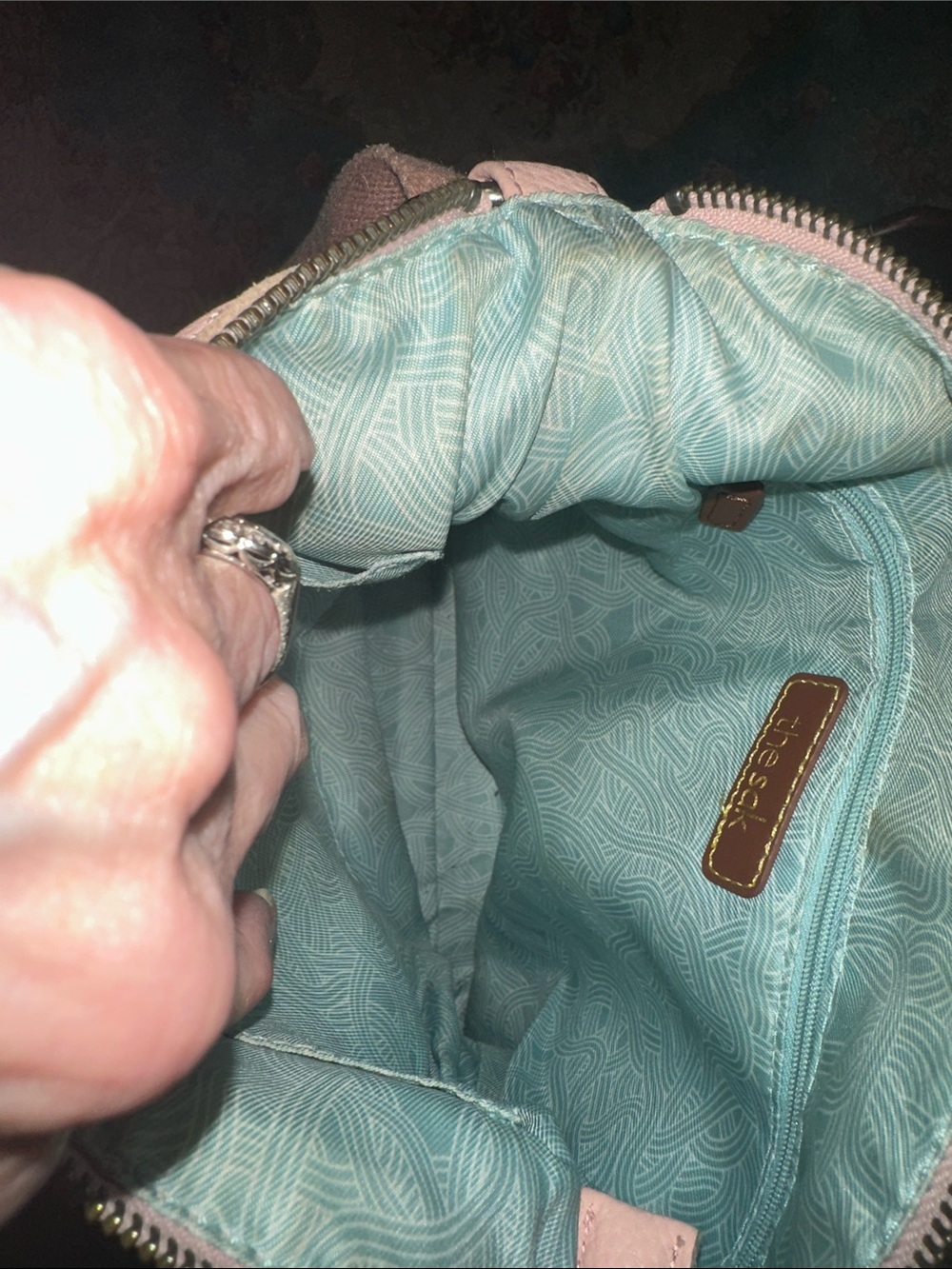 The Sak Pink Pebbled Leather Crossbody Bag - Picture 6 of 7